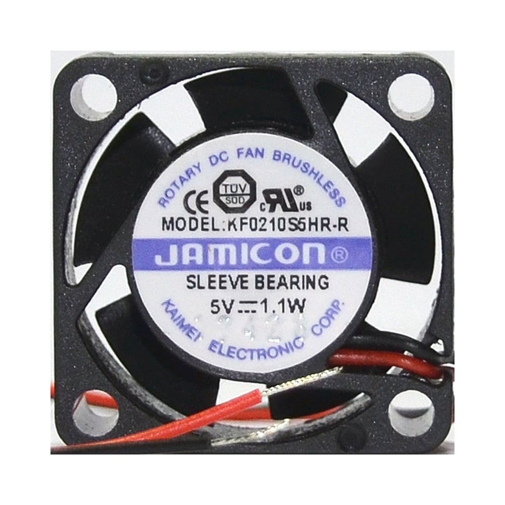 Изображение товара Вентилятор JAMICON KF0210S5HR-R (KF0210S5HR022-047R) (13000RPM) 5V/0,22A (25x25x10) S(втулка) CFM2,54/dBA32,1, провод C00035721