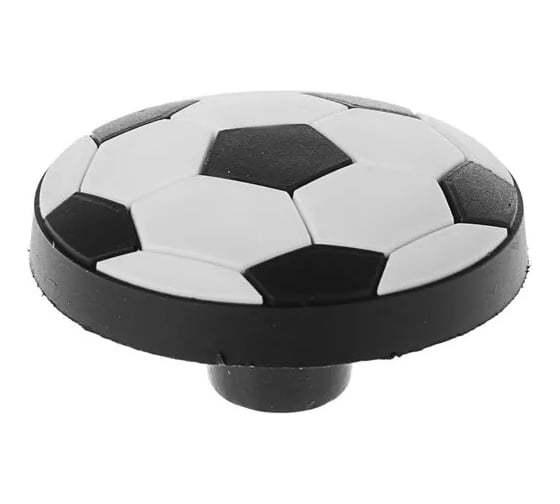 Изображение товара Ручка кнопка ТУНДРА детская KID 014, "Футбольный мяч", резиновая, белая/черная 2602944