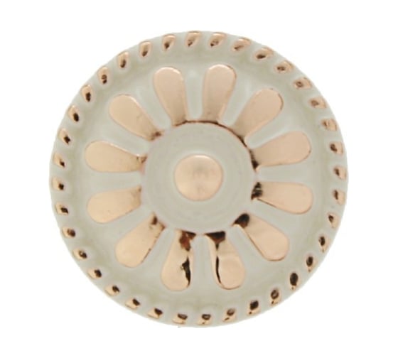 Изображение товара Ручка кнопка ТУНДРА РК201, белая, с золотой вставкой 3241577