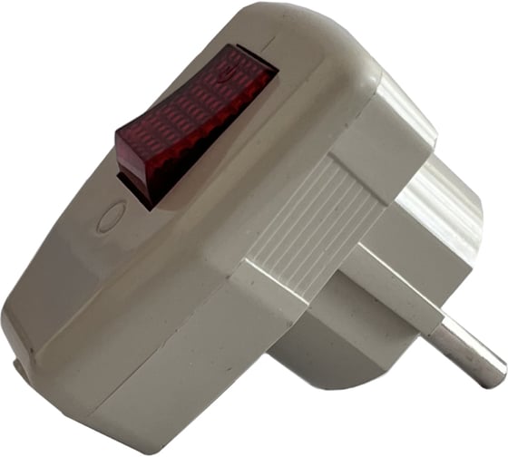 Изображение товара Угловая вилка DORI с выключателем, с заземлением, серая 16702