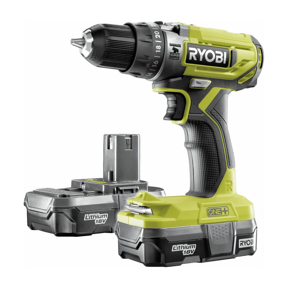 фото Аккумуляторная ударная дрель-шуруповерт ryobi one+ r18pd2-213g 5133003824