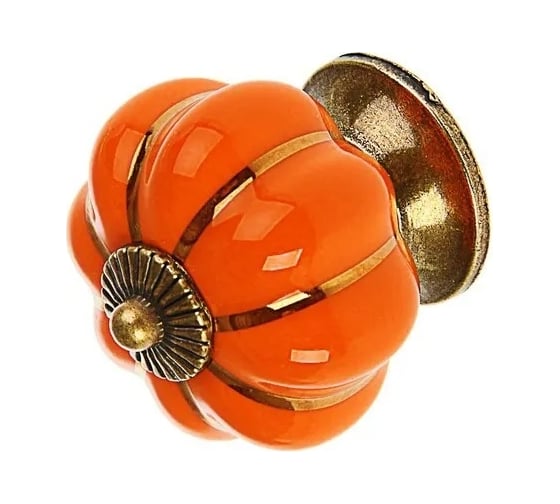 Изображение товара Ручка-кнопка ТУНДРА PEONY Ceramics 001, керамическая, оранжевая 2768102