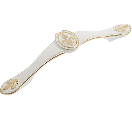 Изображение товара Ручка-скоба ТУНДРА PC174, 96 мм, цвет белый с золотым 4676287