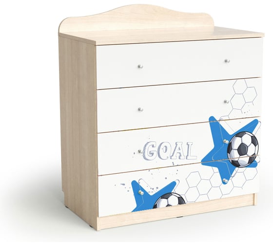 Изображение товара Комод МК Мама футбол, шимо светлый/белый 101416