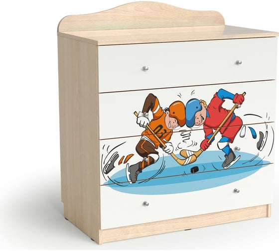 Изображение товара Комод МК Мама хоккей, шимо светлый/белый 100418