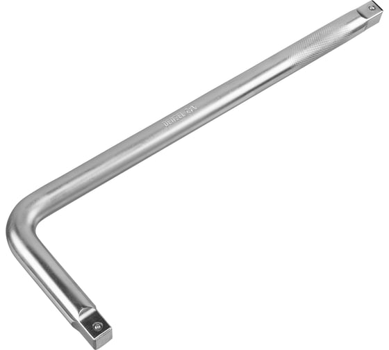 Изображение товара Вороток Denzel г-образный, 450x150 мм, квадрат 3/4", crv, матовый хром 14069