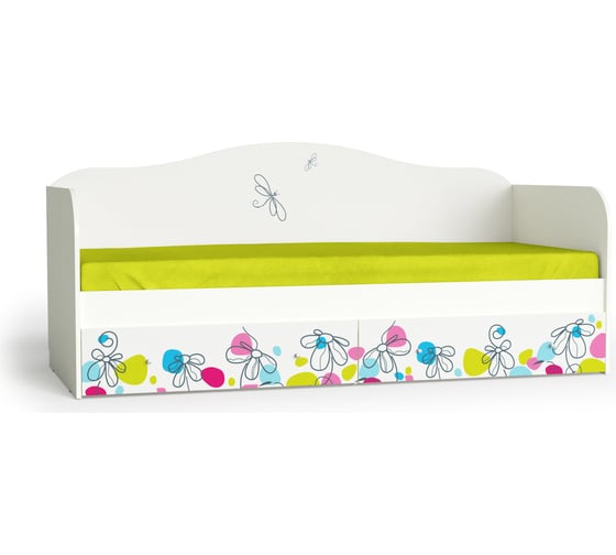 Изображение товара Кровать МК Мама цветы, белый шёлк 102041