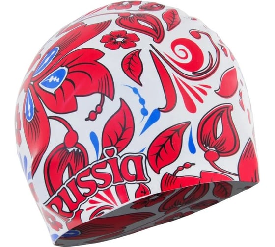 Изображение товара Плавательная шапочка Larsen russia ls76, силикон, белый/красный 4690222132861