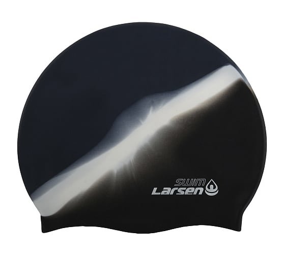 Изображение товара Плавательная шапочка Larsen mc35, силикон, черный/белый 4690222163728