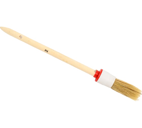 Изображение товара Круглая кисть 888 №2 натуральная щетина, пластиковая оправка ø20 мм 100026