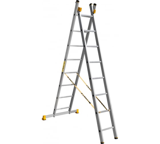 Изображение товара Лестница алюминиевая Алюмет 2х8 ступеней универсальная двухсекционная профессиональная P2 9208