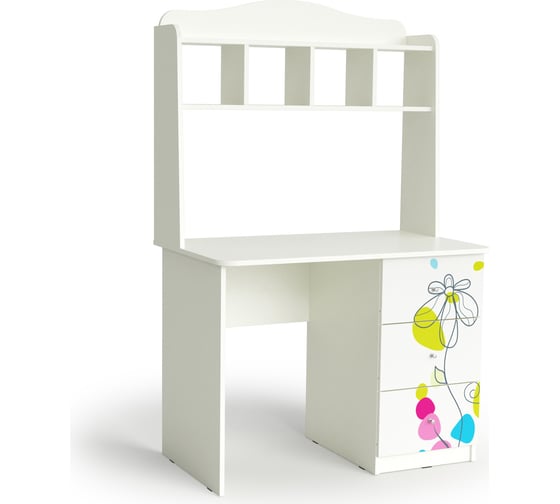 Изображение товара Письменный стол МК Мама цветы, белый шёлк 102056