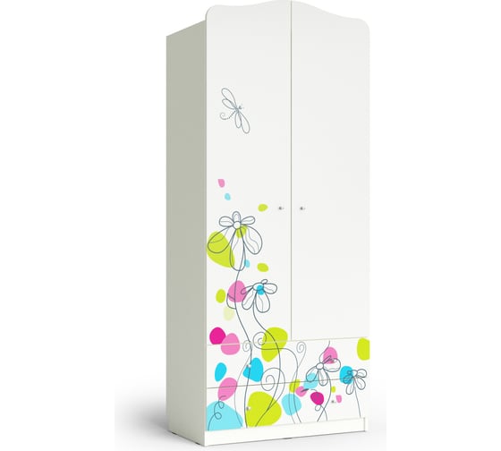 Изображение товара Шкаф МК Мама цветы, белый шёлк 102047