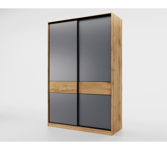Изображение товара Шкаф-купе МК Мама slim 125x60, дуб вотан, темно-серый 101733