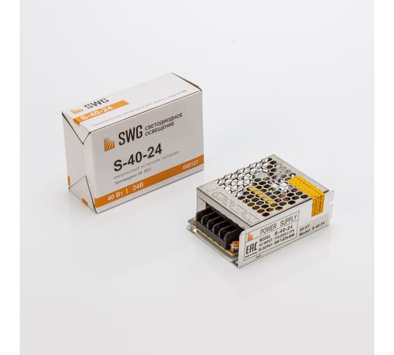 Изображение товара Блоки питания сетка SWG 40 w, 24v, S-40-24