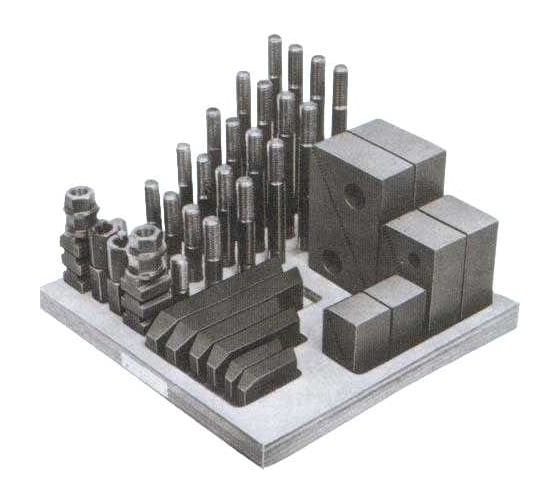Изображение товара Набор клиновых ступенчатых прижимов из 58-ми предметов, паз 23.7 мм, М20x2.5, деревянная подставка yt-0413 CNIC 45716