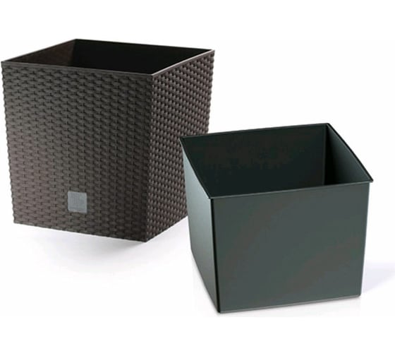 Изображение товара Кашпо для цветов 32 л венге, 2 предмета Prosperplast Rato Low DRTS325L-440U