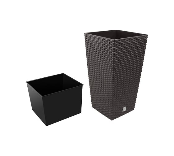 Изображение товара Кашпо для цветов 35 л, венге, 2 предмета Prosperplast Rato Square DRTS300-440U