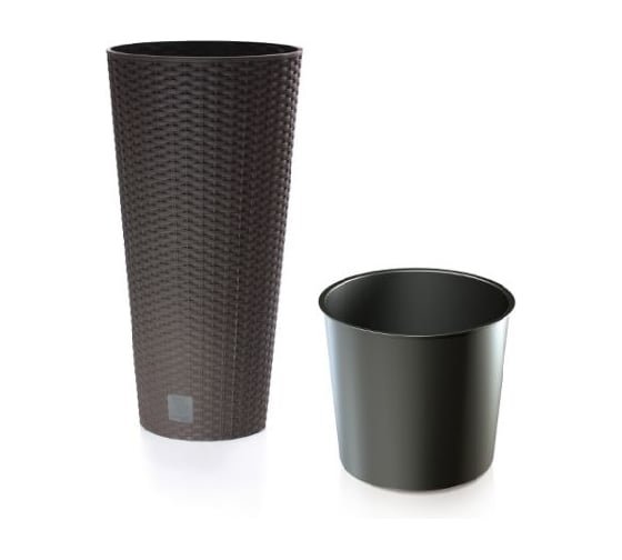 Изображение товара Кашпо для цветов 35/64 л венге, 2 предмета Prosperplast Rato Tubus DRTUS400-440U