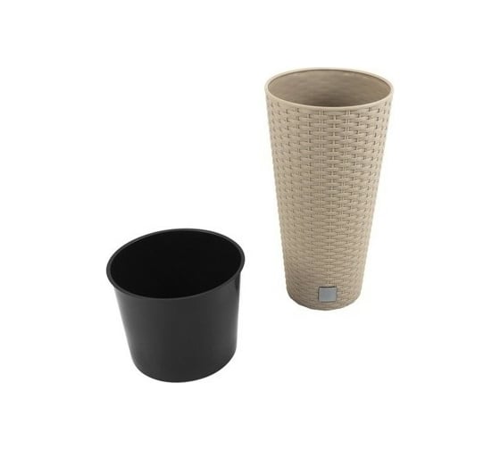 Изображение товара Кашпо для цветов 35/64 л мокко 2 предмета Prosperplast Rato Tubus DRTUS400-7529U