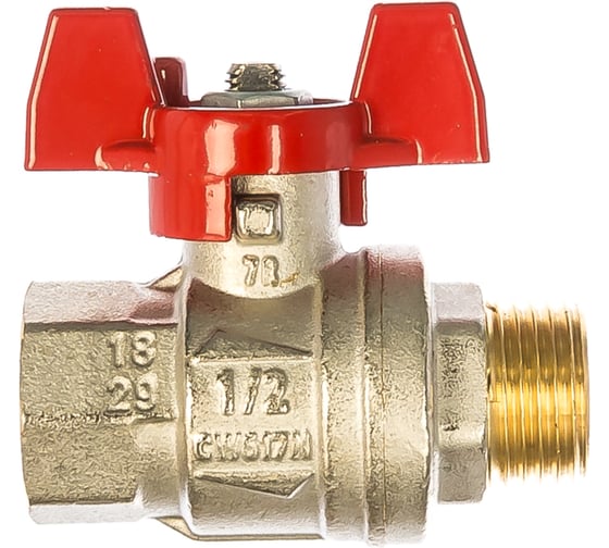 Изображение товара Шаровой кран RuB серия Milano S90 1/2", бабочка, В/Н, S90D26