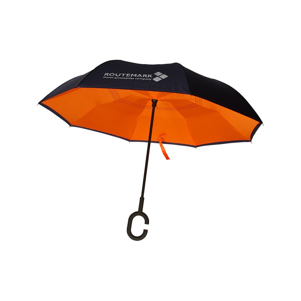 Реверсивный зонт ROUTEMARK темно-синий с оранжевым zn-revers