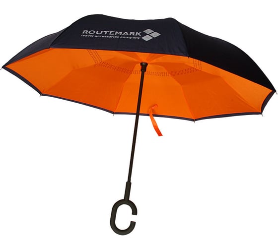 Изображение товара Реверсивный зонт ROUTEMARK темно-синий с оранжевым zn-revers