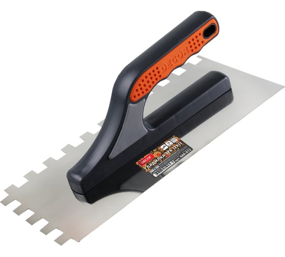 Изображение товара Плиточная гладилка DECOR 3k 280x130 мм, зуб 8x8 мм, нержавеющая сталь 0,7 мм 680-008 11612106