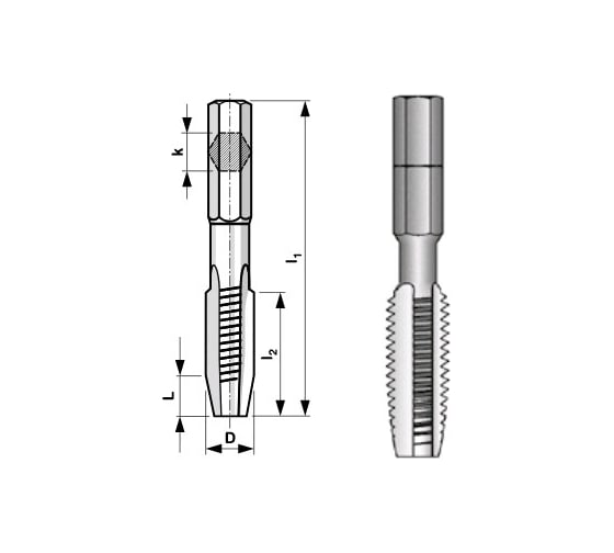 Изображение товара Метчик М 8 с хвостовиком HEX 1/4 дюйма Bucovice Tools 940080