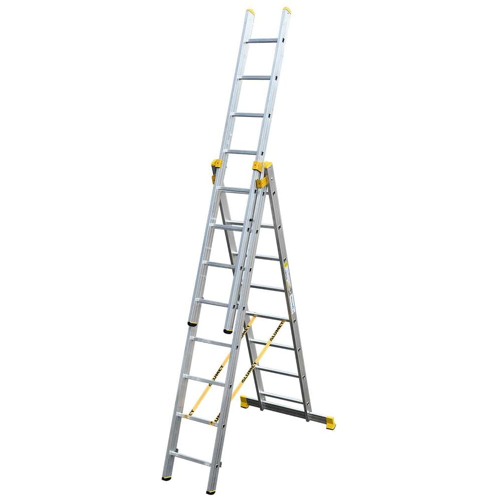 Изображение товара Алюминиевая лестница Алюмет 3х8 ступеней трехсекционная профессиональная