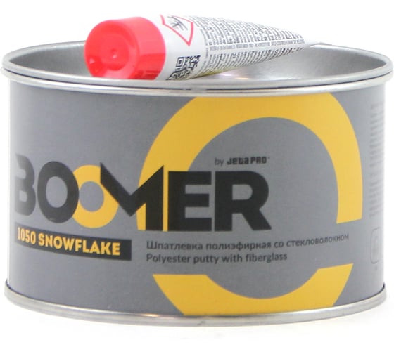 Изображение товара Полиэфирная конструкционная шпатлевка со стекловолокном BOOMER Snowflake (0,5+0,015 кг) 1050/0,5