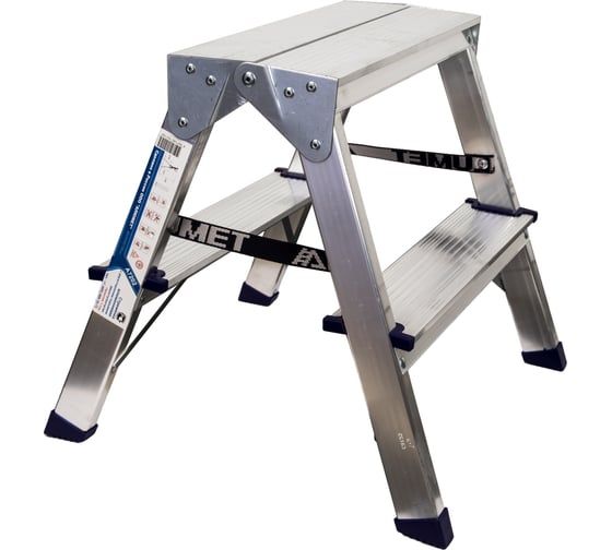 Изображение товара Стремянка Алюмет алюминиевая двухсторонняя 2х2 ступеней. Серия AD7202