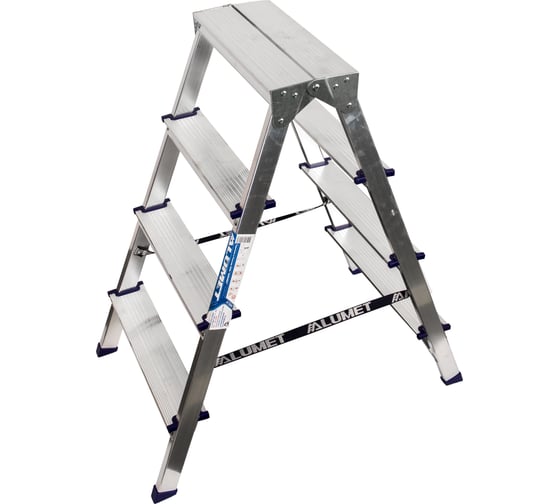 Изображение товара Двухсторонняя алюминиевая стремянка Алюмет 2х4 ступеней. Серия AD7204
