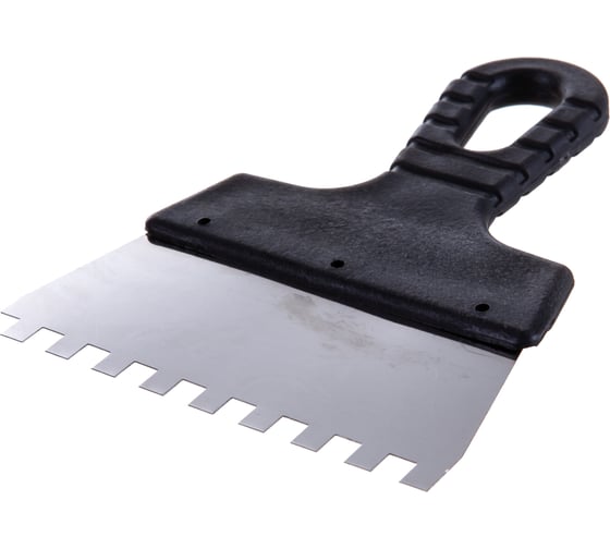 Изображение товара Фасадный нержавеющий зубчатый шпатель 150 мм / зуб 8 мм КУРС 06602