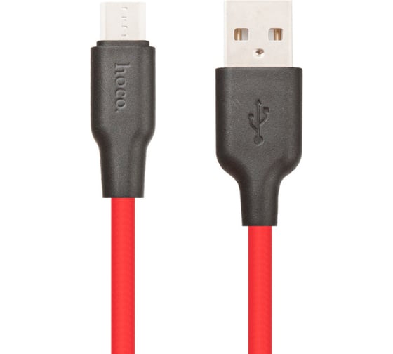 Изображение товара Usb кабель Hoco x21 silicone microusb, 1м, силикон, красный/черный 0L-00042727