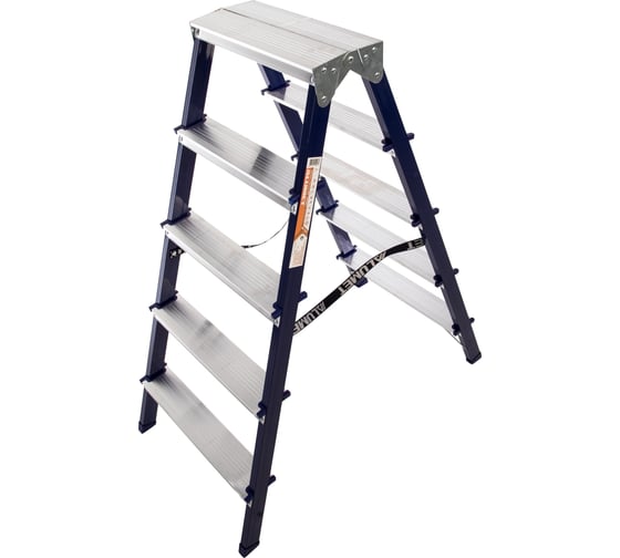 Изображение товара Двухсторонняя стальная стремянка Алюмет 2х5 ступеней. Серия MD8205