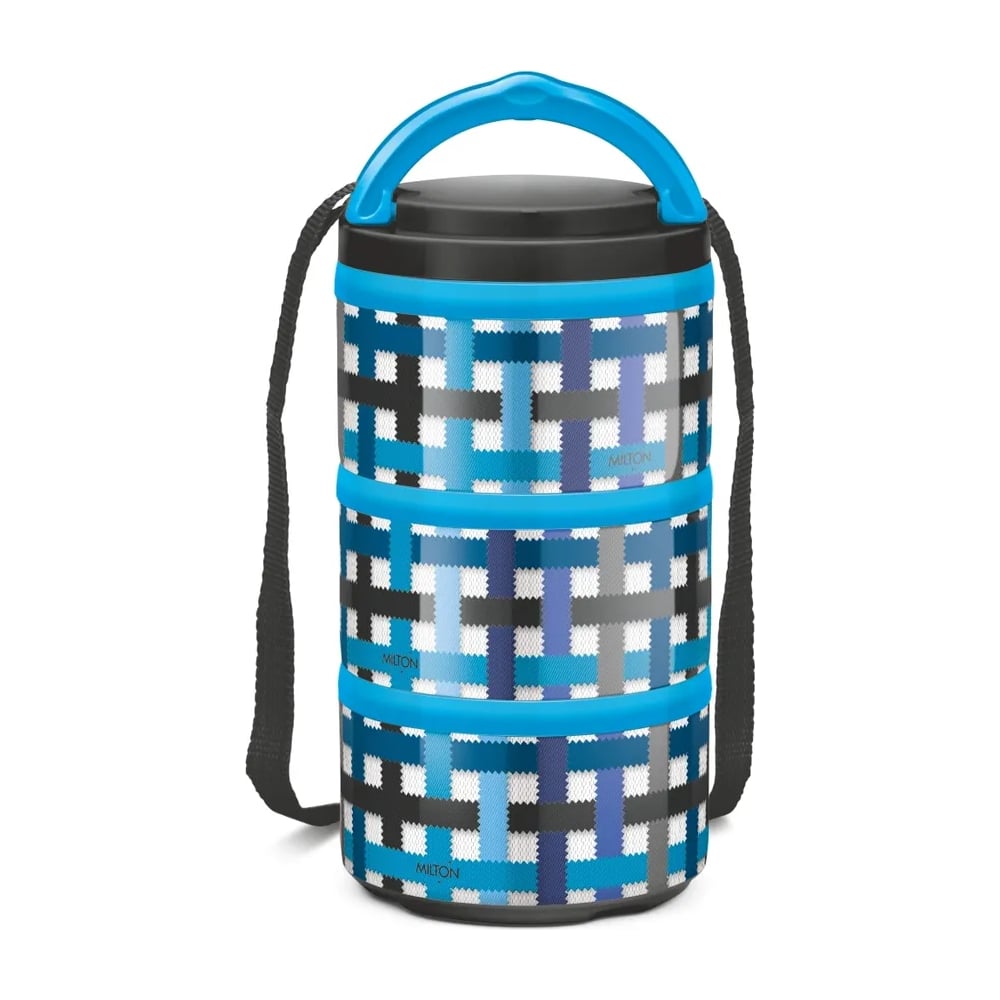 Изображение товара Термо ланч-бокс MILTON MICROWOW TIFFIN PRO 3 0.72 л голубой практичный контейнер для еды