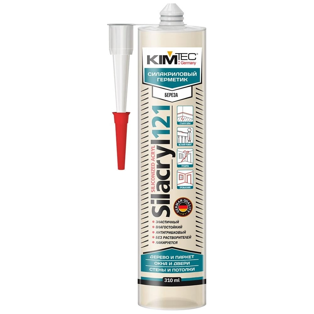 Изображение товара Силиконовый герметик KIM TEC Silacryl 121 береза 310 мл для ремонта и герметизации