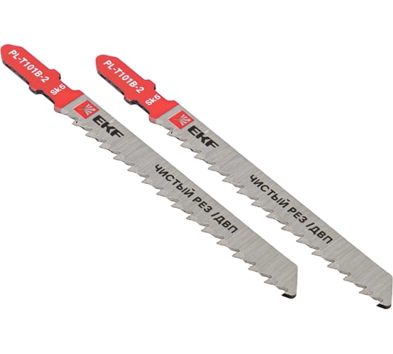 Изображение товара Пилки для электролобзика Expert прямые T101B, чистый рез по ДВП, SK5, 2 шт EKF pl-t101b-2