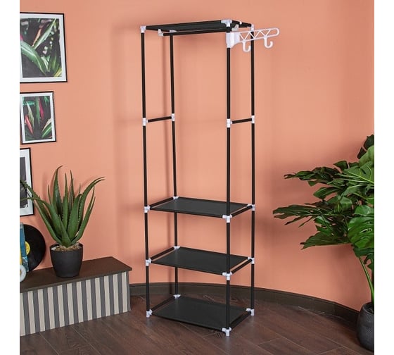 Изображение товара Напольная вешалка для одежды HELEX Home черная W-03-1