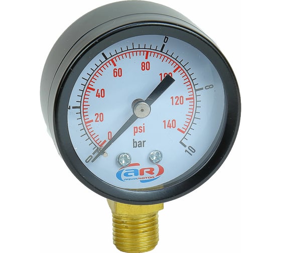 Изображение товара Манометр радиальный 10 атм, 50 мм AquamotoR AR112008