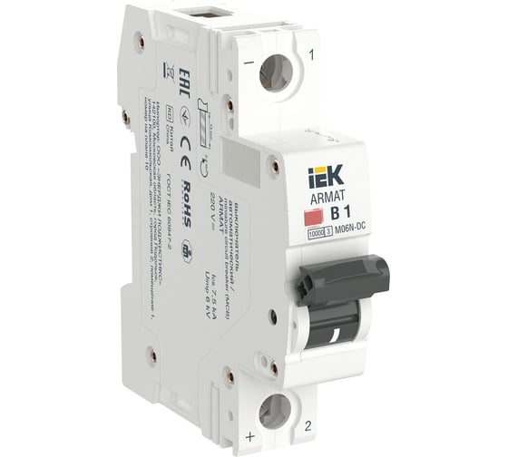 Изображение товара Автоматический выключатель IEK Armat m06n-dc 1p b 1а AR-M06N-1-B001DC