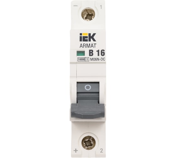 Изображение товара Автоматический выключатель IEK Armat m06n-dc 1p b 16а AR-M06N-1-B016DC