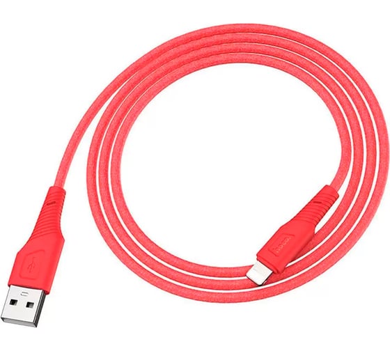 Изображение товара Usb кабель Hoco x58 airy lightning 8-pin, 2.4а, 1м, силикон, красный 0L-00053822