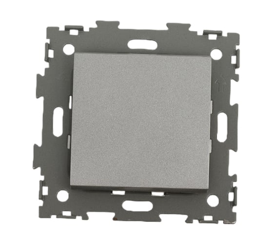 Изображение товара Одноклавишный проходной выключатель (переключатель) CGSS серая платина "Эстетика" GL-W101-PGPG