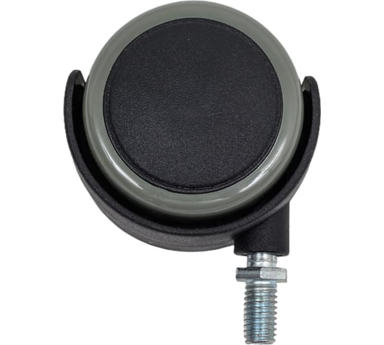 Изображение товара Мебельное колесо Tech-Krep поворотное, обрезиненный пластик, черный, резьба М8, D50, б/т - пакет 152351