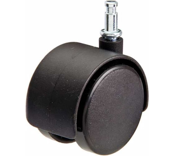 Изображение товара Мебельное колесо Tech-Krep поворотное, пластик, черный, штифт М8, D40, б/т - пакет 152336