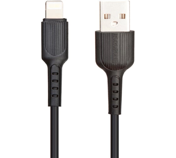 Изображение товара Usb кабель Borofone bx16 easy lightning 8-pin, 1м, pvc, черный 0L-00043166