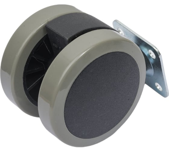 Изображение товара Мебельное колесо Tech-Krep двойное, поворотное, пластик, черный, площадка, D60, б/т - пакет 148475