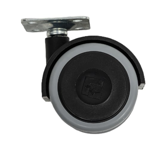 Изображение товара Мебельное колесо Tech-Krep поворотное, обрезиненный пластик, черный, площадка, D50, б/т - пакет 148483